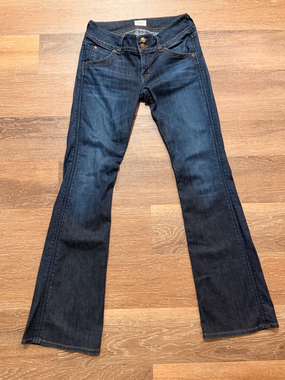 Classic Hudson Jeans Dark Blue Flare & Wide Leg Women's Jeans